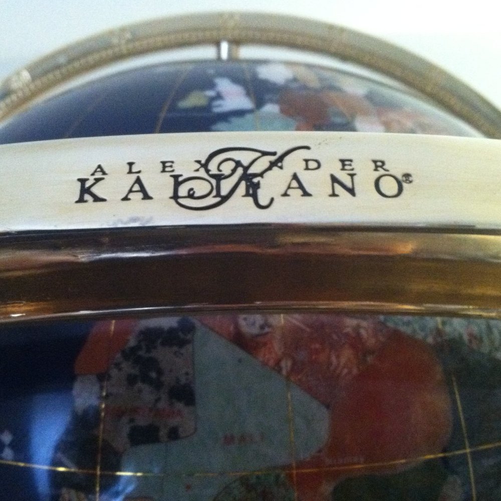 Alexander Kalifano 13" Diameter Gemstone Globe,24k